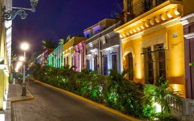 Mazatlan Historic District at Night 