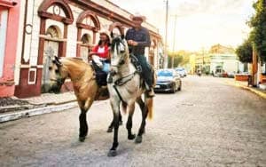 Family on horses